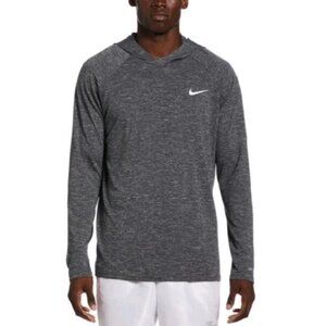 Nike Swim Long Sleeve Hooded Hydro Guard Shirt Mens Medium M Heather Gray NWT
